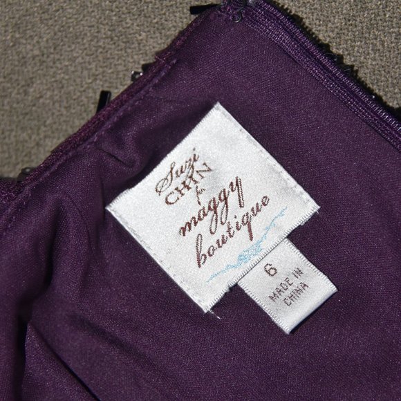 Deep Purple cocktail midi DRESS sequin embellished Suzi Chin S M 6 ERAS TOUR - Picture 9 of 13